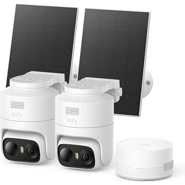Anker eufy Überwachungskamera C37, kabellose 2K Outdoor-Kamera mit 360° KI-Tracking, 2er Set – Bild 1