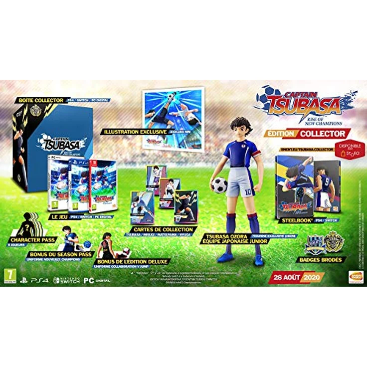 Bandai Namco CAPTAIN TSUBASA: Rise Of New Champions (Collector's Edition) - PlayStation 4 mit exklusiver Tsubasa Figur, Character Pass, Steelbook und Collectible Cards – Bild 1