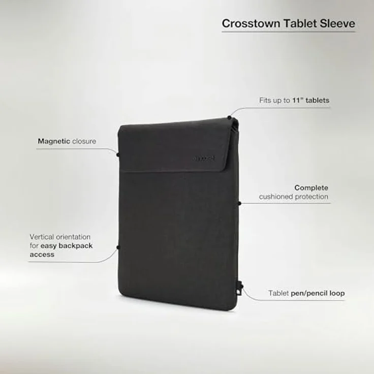 Incase Crosstown Sleeve für 11-Zoll-Tablet, vollständig gepolstert mit externem Steckfach, schwarz – Bild 2