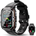 OUKITEL Smartwatch Herren BT20, Wasserdicht Fitness Watch mit Telefonfunktion, Bluetooth 5.2, 1.96 Zoll AMOLED Touchscreen, 100+ Sportmodi, 350-mAh-Akku reicht für 10 Tage, für iOS/Android