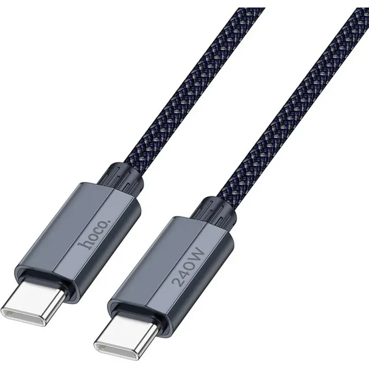 HOCO Schnellladekabel Typ C auf Typ C, 240 W, 1,8 m, Quick Charge 3.0, dunkelblau