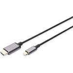 DIGITUS USB 3.2 Gen1 Adapter-Kabel - 1.8 m - USB C (St) zu HDMI Typ A (St) - 5 Gbit/s - Monitorkabel - Schwarz