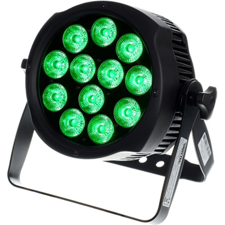 Varytec LED Typhoon True PAR 12x10W, Outdoor Scheinwerfer mit RGBWAUV 6in1, IP65, schwarzes Aluminiumgehäuse