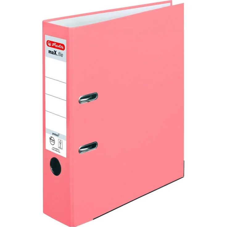 Herlitz Aktenordner maX.file protect A4 8cm lachs, PP-Kunststoffbezug, Forest Stewardship Council (FSC) – Bild 1