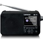 Lenco PDR-036 tragbares DAB+ Radio - Bluetooth 5.0 - PLL FM Radio - 4 Speicherplatztasten - 2,4” Farbdisplay - integrierter Akku - Uhr - Sleeptimer - schwarz