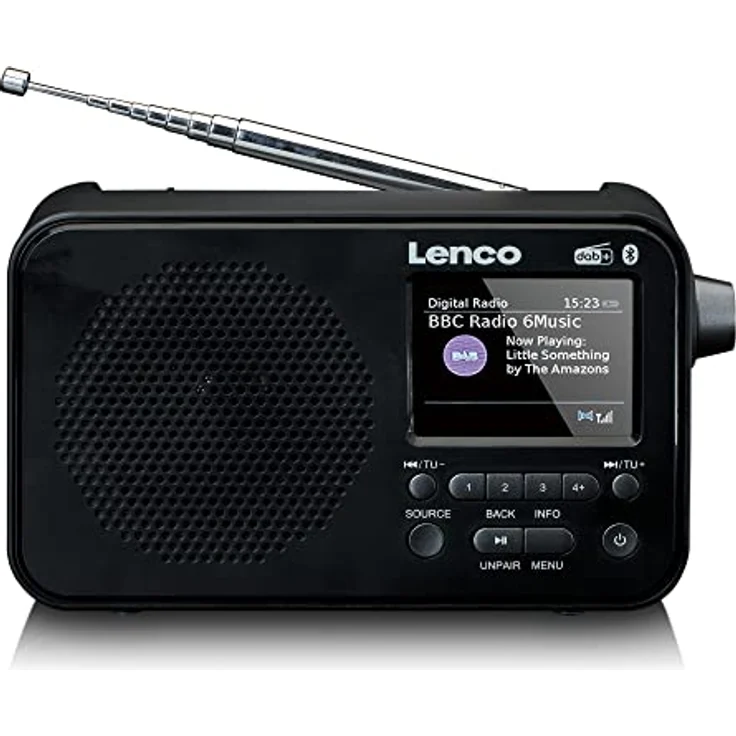 Lenco PDR-036 tragbares DAB+ Radio - Bluetooth 5.0 - PLL FM Radio - 4 Speicherplatztasten - 2,4” Farbdisplay - integrierter Akku - Uhr - Sleeptimer - schwarz – Bild 1