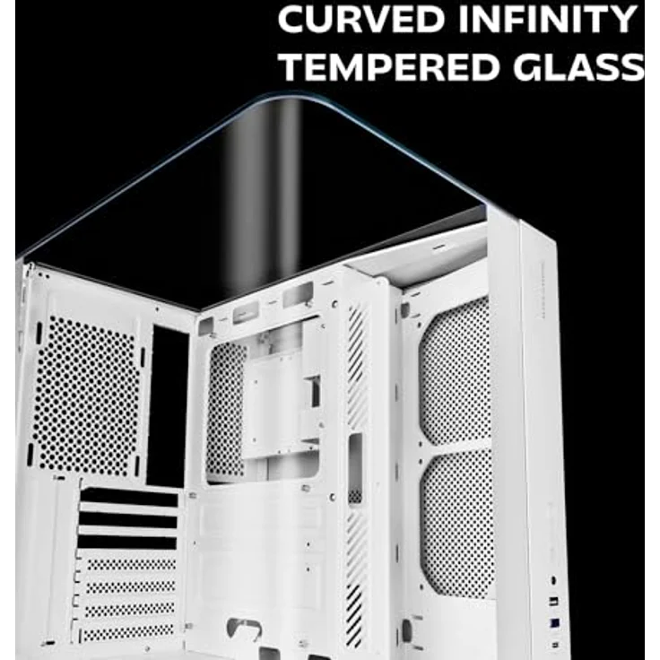 Mars Gaming MC INFINIOLITE ATX Gaming-Gehäuse, Doppelkammer mit gehärtetem Glas, weiß, für optimierte Kühlung und leistungsstarke Hardware – Bild 2