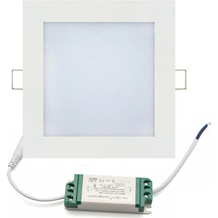 ENERGMiX 12w Ultra Falch dünn LED Panel Unterputz Einbauleuchte Eckig 170x170 mm Kaltweiss, 660 Lumen, 6000K – Bild 3