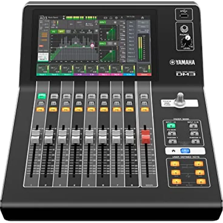 Yamaha DM3 Dante, digitales Mischpult mit 6 Mix-Kanälen, 2 Matrix-Kanälen und 96kHz-Sound, Schwarz