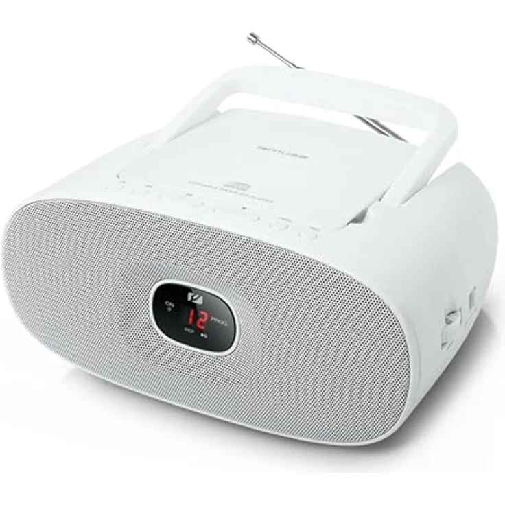Muse MD-202 RDW Stereo UKW-Radio mit CD-Player (LED Display, Repeat, AUX-In, Teleskopantenne) weiß – Bild 2