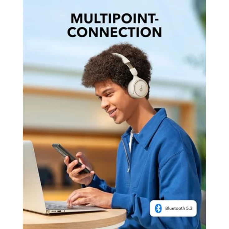 soundcore H30i Kabellose On-Ear Kopfhörer, Faltbares Design, Purer Bass, 70h Wiedergabe, Bluetooth 5.3, Leicht und bequem, App Steuerung, Multipoint-Verbindung – Bild 5