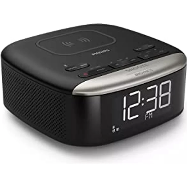 Philips Radiowecker, TAR7606/10, Hochwertiger Radiowecker Mit Ladefunktion, Multifunktionaler Radiowecker Mit Kabellosem Qi-Ladegerät, Bluetooth-Streaming & Großem, Klarem Display – Bild 1