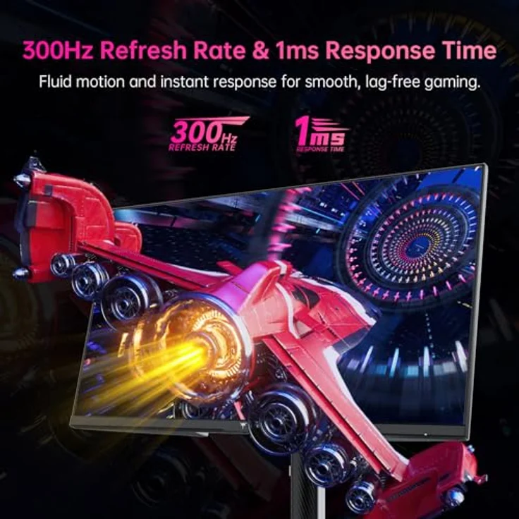 KTC H27E6 Gaming Monitor 27 Zoll, 300Hz QHD Fast IPS, 1ms, Freesync & G-sync, weiße PC Bildschirm, HDR400, 144% sRGB, DP1.4/HDMI 2.1 – Bild 3