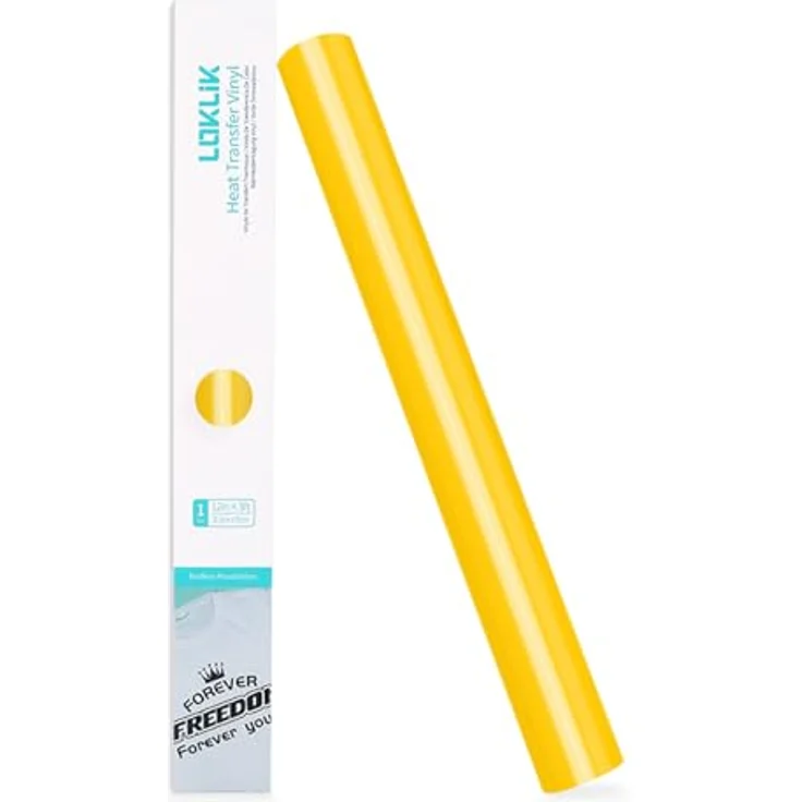Loklik SG-HTV-0743-US-L-B2B Folie, glänzende gelbe Transferfolie für Baumwolle und Polyester, 0.55m² – Bild 1