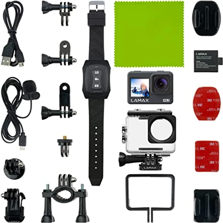 LAMAX X9.2 Action Cam, MAXsmooth Stabilisierung, bis 40 m Wasserdicht, 4K, 22 Zubehörteile, DISPLAY AUF DER VORDER- UND RÜCKSEITE, WI-FI-ÜBERTRAGUNG – Bild 5