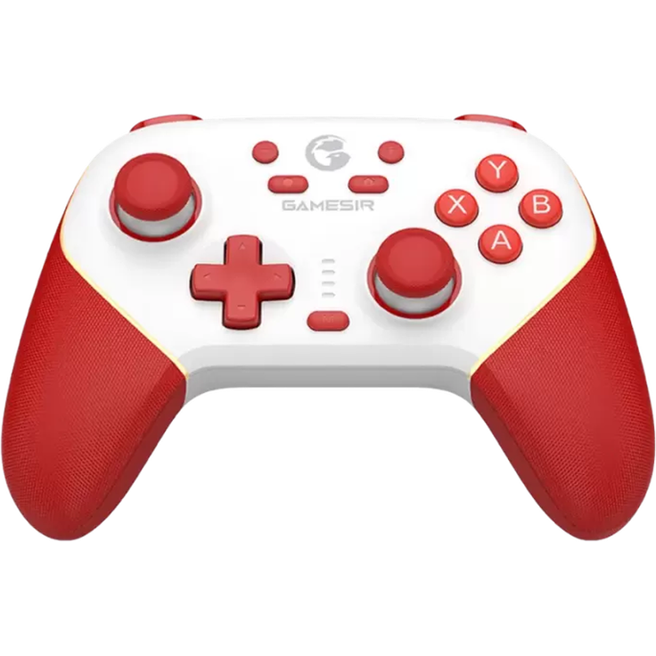 GameSir Super Nova Multiplatform Gamepad, rot/weiß, mit Hall-Effekt Sticks, RGB Light Strips und 1000Hz Polling Rate