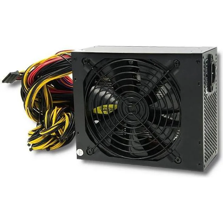 Qoltec 50147 ATX Power Supply 1600W 80 Plus Gold für Bitcoin Miner, PC Netzteil, Schwarz, mit leise 140mm Lüfter