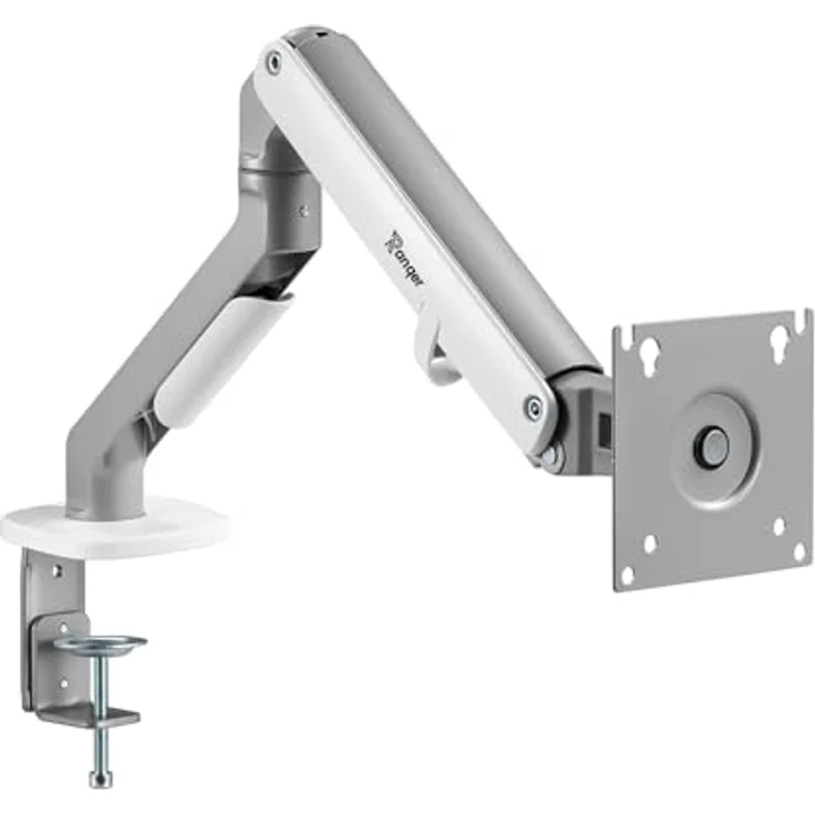 Ranqer Monitorhalterung Pro, 17-32 Zoll, VESA 75/100 mm, Höhenverstellbar, 360° Rotation, schwenk- und neigbar, bis 9 kg, mit Kabelmanagement, weiß – Bild 2