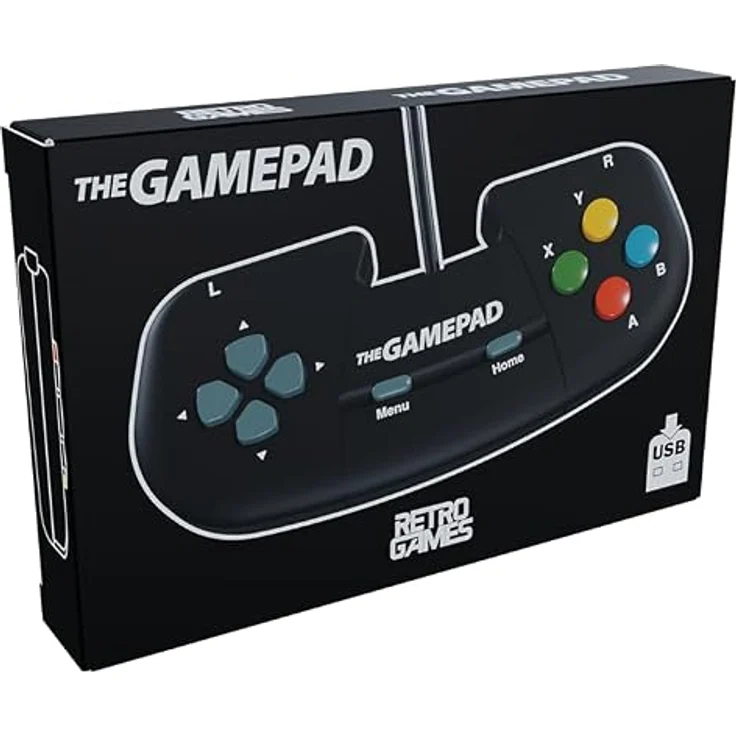 PLAION Retro Games THEGAMEPAD, Ergonomisches schwarzes USB Gamepad mit 8 Tasten für PC, THEC64 Mini & A500 Mini – Bild 2