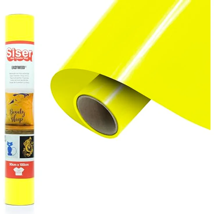 Siser Fluo Transferfolie, PVC-frei, Schnittbreite 30 cm, gelb, hohe Waschbeständigkeit – Bild 1