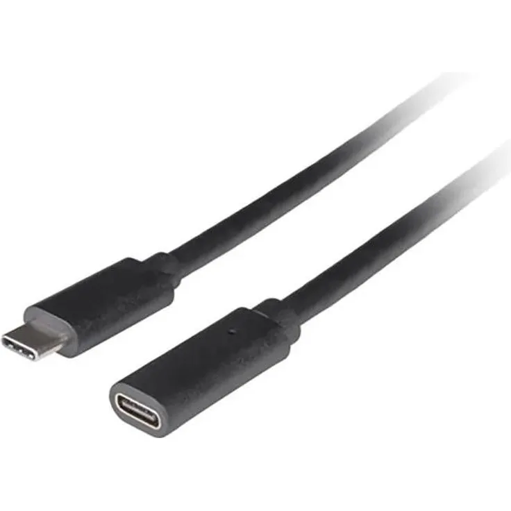 LANBERG USB-C Verlängerungskabel M/F 3.1, 1,5m, schwarz, zuverlässige Verbindung für USB-C Geräte