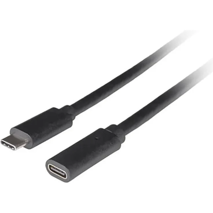 LANBERG USB-C Verlängerungskabel M/F 3.1, 1,5m, schwarz, zuverlässige Verbindung für USB-C Geräte
