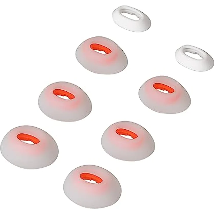 kwmobile 8X Ersatzpolster kompatibel mit JBL Tune Flex - Silikon Ohrstöpsel In-Ear Kopfhörer - 4 Größen, Weiß – Bild 3