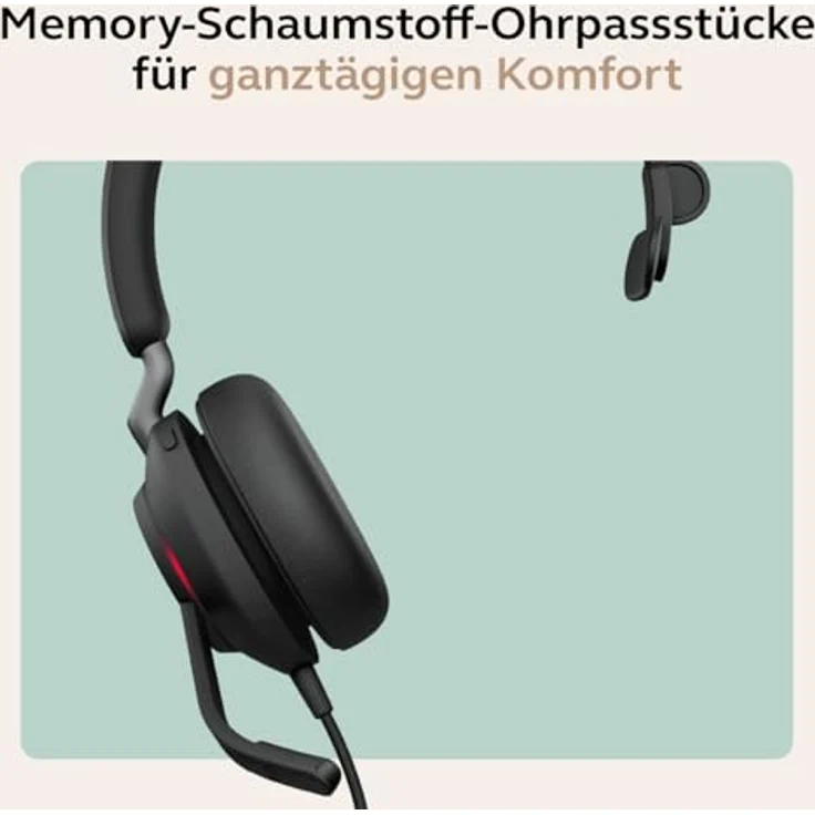 Jabra Evolve2 40 SE, schnurgebundenes Mono Headset mit USB-C/A, zertifiziert für UC-Plattformen, hohe Geräuschunterdrückung und komfortable Passform – Bild 6
