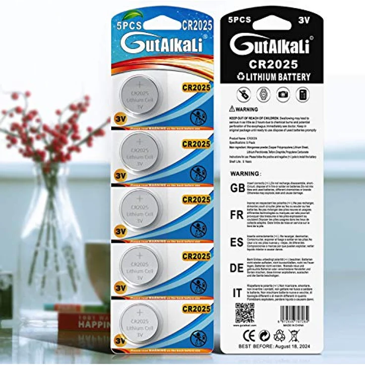 GutAlkaLi CR2025 3V Lithium Knopfzellen, 20 Stück Batterien mit 150 mAh Kapazität, kompakt und langlebig – Bild 5