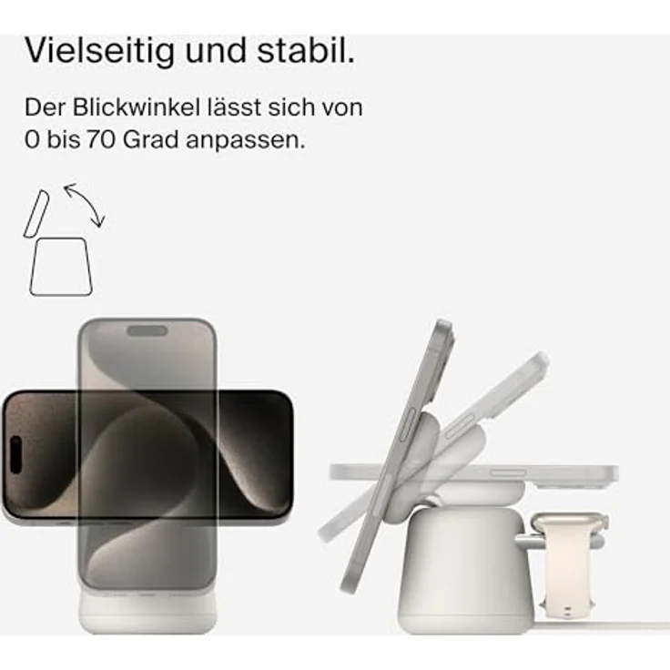 Belkin Boost Charge Pro 2-in-1 MagSafe Ladestation (15 W), Wireless Charger, Beige – Bild 4