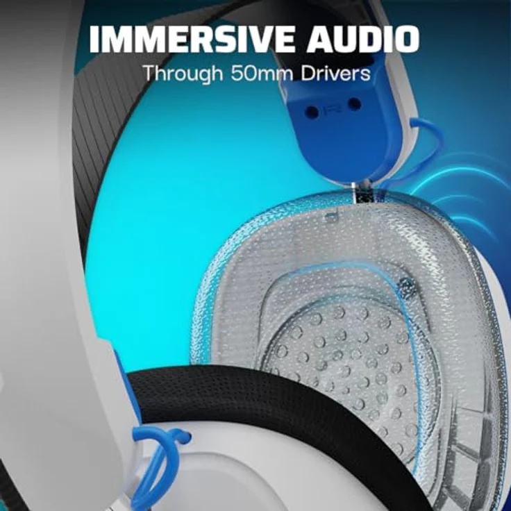 PDP PS5 Phantom Wireless Headset White, Gaming-Headset mit Dual-Mode-Funktionen und 40 Stunden Akkulaufzeit – Bild 4