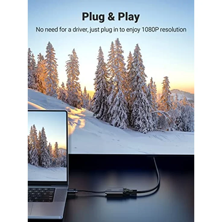 UGREEN HDMI auf VGA kabel Adapter 1080P HDTV Aktiv Audio Übertragung Konverterkabel unterstützt für PC Laptop, Chromebook, Raspberry Pi Schwarz - Preisvergleich – Bild 3