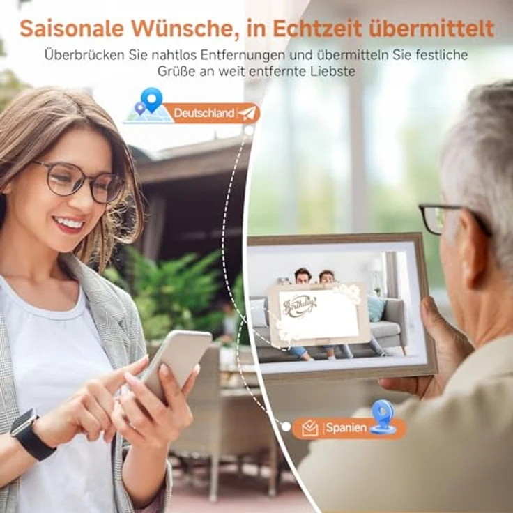 Rollei Smart Frame WiFi 212, Digitaler Bilderrahmen 21,5 Zoll mit 1920x1080 IPS Touchscreen, 32GB Speicher, Holzoptik Eiche – Bild 5