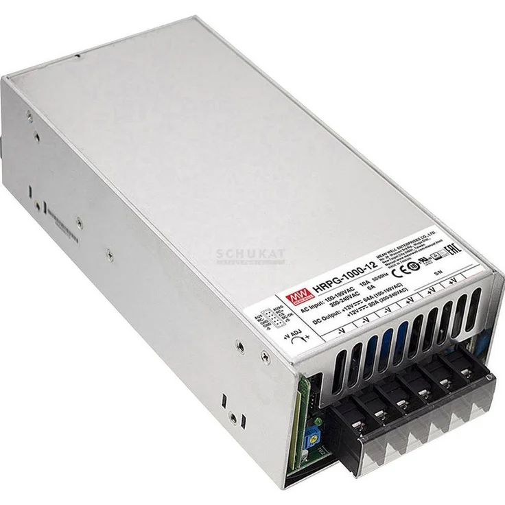 MeanWell HRPG-1000-12, 1000 W PC Netzteil, 90 - 264 V, 12 V, 80 A, RoHS, 105 mm