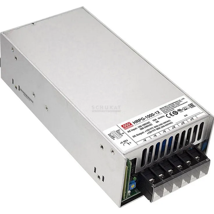 MeanWell HRPG-1000-12, 1000 W PC Netzteil, 90 - 264 V, 12 V, 80 A, RoHS, 105 mm