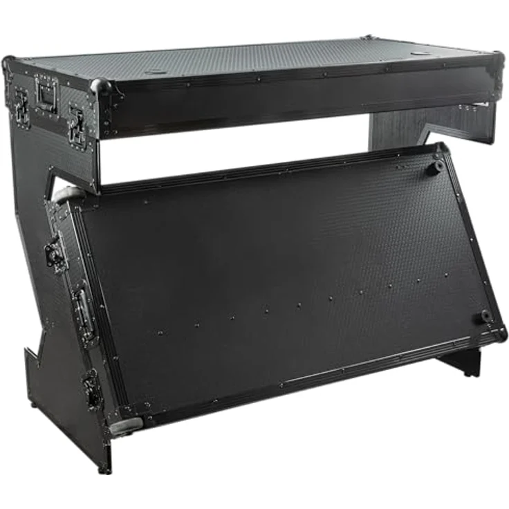 Showgear Portable Z-Style Table, tragbarer Tisch für DJs und Audioanwendungen mit Kabelmanagement, Schwarz – Bild 1