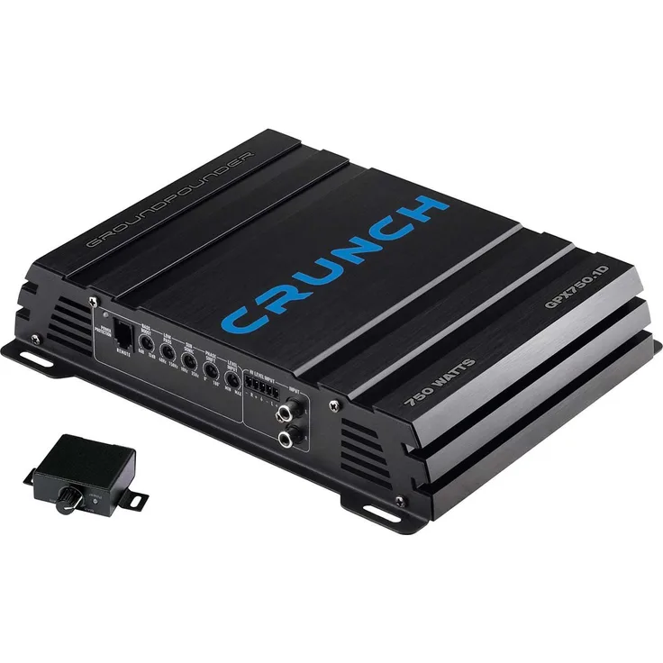 Crunch GPX750.1D Class D Digital Mono Verstärker Endstufe Monoblock Verstärker (Anzahl Kanäle: 1) - Solide Qualität und price-optimierte Performance, Schwarz