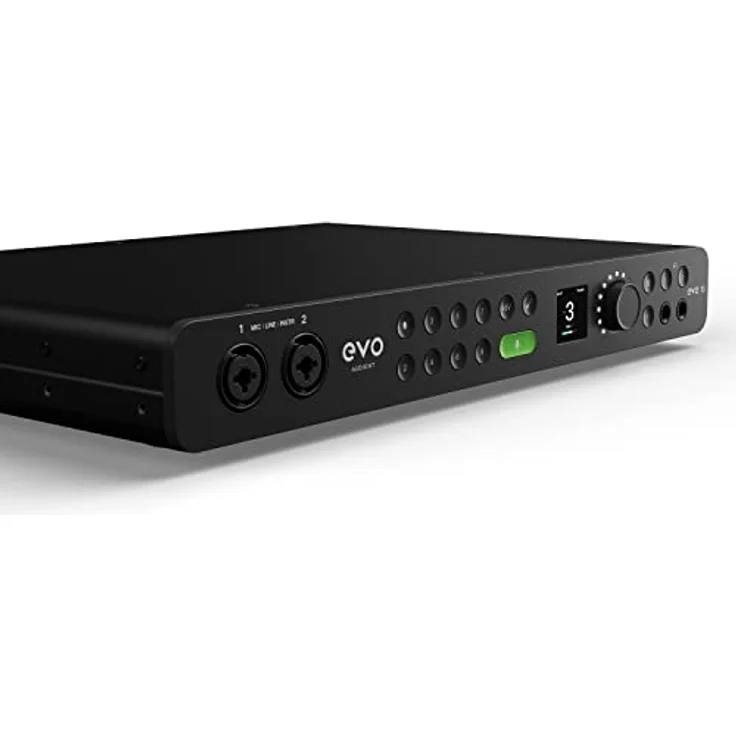 Audient EVO16 Audio Interface mit modernster Wandlertechnologie (24 In/Out, Multichannel Smartgain Funktion, hochauflösendes LC-Display, Audio-Loopback, 8 Mikrofonverstärker, USB-C Anschluss), Schwarz – Bild 4
