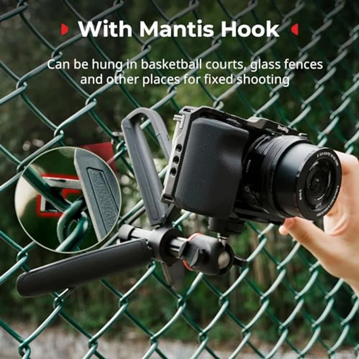 SmallRig VT-15 Mantis-Stativ in Karabinerform, Höhenverstellbar bis 410 mm, maximale Traglast 1,2 kg, Schwarz – Bild 4