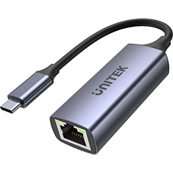 USB-C zu Gigabit Ethernet Adapter mit 100W Power Delivery / SuperSpeed USB 3.1 Gen 1 / Kompakte Größe / Chipsatz RTL8153 / Aluminium-Legierungsgehäuse / Farbe: Space Grey