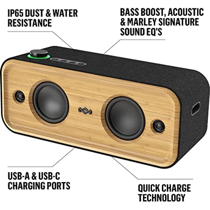 Marley House of Get Together 2 XL Bluetooth-Lautsprecher | Tragbarer Lautsprecher mit 60 W, Bluetooth 5.0, Reichweite von 30 m und Spielzeit von 20h | Lautsprecher mit nachhaltigen Materialien – Bild 3