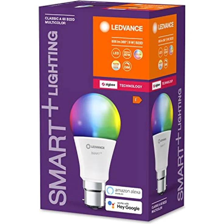 LEDVANCE Smart+ Lampe mit ZigBee Technologie, 9W, A60, matt, Sockel B22D, Lichtfarbe RGBW einstellbar, 806lm, 1er Pack, White – Bild 5