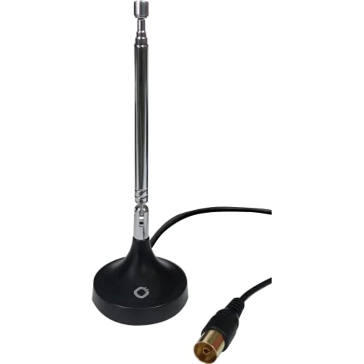 Oehlbach Radio Rod DAB+ Antenne | Radio Antenne für den Empfang von DAB+ und FM/UKW | Einfahrbare DAB Antenne mit Magnetfuß | Zimmerantenne inkl. Adapter auf F-Stecker | Schwarz – Bild 1
