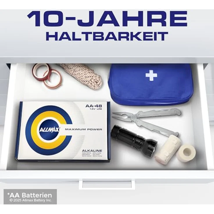 ALLMAX AA Mignon (LR6) Maximum Power Alkaline Batterien, 48 Stück – Ultra-langlebig, auslaufsicher, 10 Jahre Haltbarkeit, 1,5 V – Bild 5