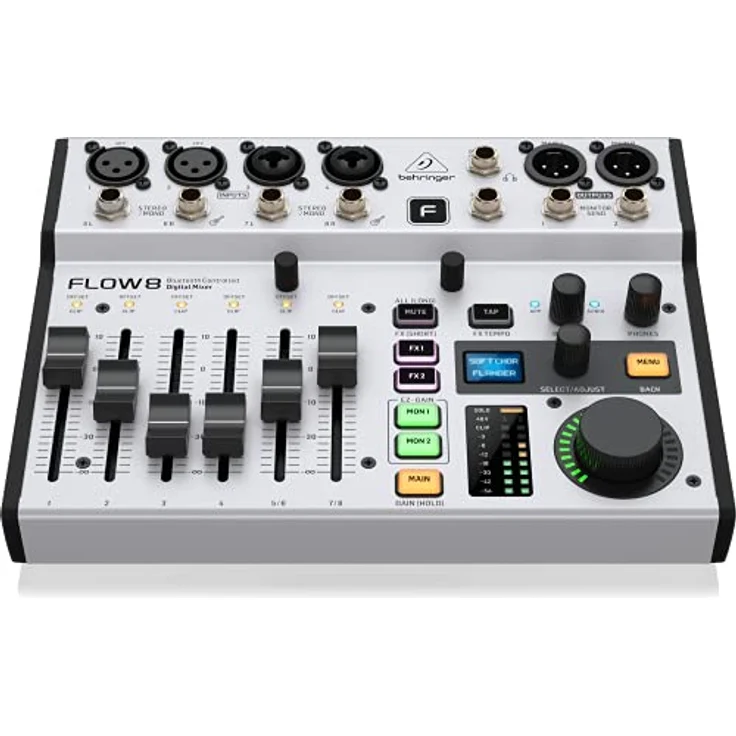 Behringer FLOW 8 - digital mixer mit Bluetooth-Fernsteuerung, 60-mm-Kanal-Fader, Midas-Vorverstärker, schwarz – Bild 2