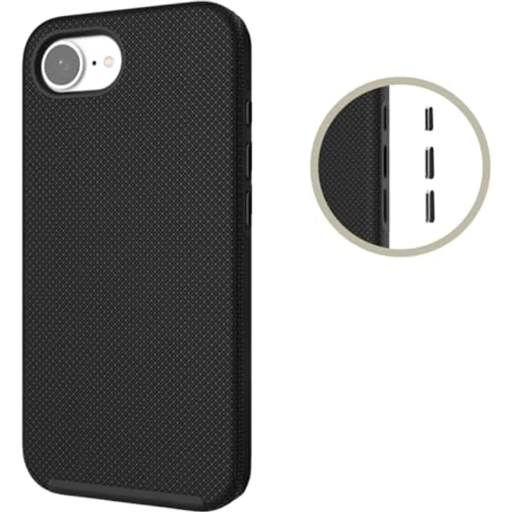 JT Berlin BackCase Pankow Solid MS Silikon Hülle, Fallschutz nach US-Militärstandard, Wireless-Charging (Qi) optimiert, schwarz, kompatibel mit Apple iPhone 16e – Bild 4