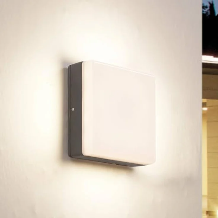 Lucande LED Deckenleuchten 'Thilo' mit Bewegungsmelder (spritzwassergeschützt, Modern, 1 flammig, Weiß) - Außenleuchte für Garten, Terasse, Balkon & Haus, LED-Deckenleuchte – Bild 2