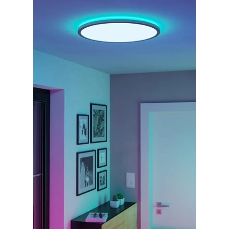 Eglo Connect-Z Rovito-Z, Smarte LED-Deckenleuchte mit RGB-Backlight, Ø 50 cm, Weiß – Bild 3