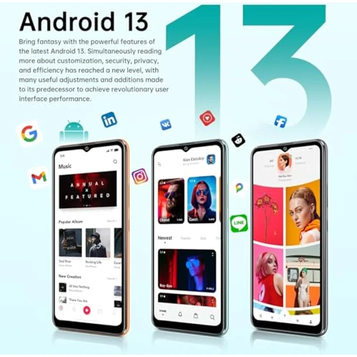 CUBOT Note 21 – 6,5-Zoll-HD+-Smartphone, 6 GB und 128 GB, 50 MP Dual-Kamera, 5200 mAh Akku, Android 13, OctaCore-Prozessor, Grün – Bild 4