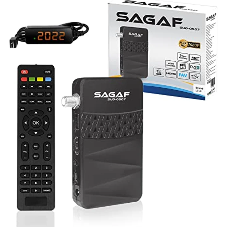 LEYF & Sagaf SUD-0507 Mini Sat Receiver DVB-S2 Full HD 1080p Digital Receiver (HDTV, Scart, USB) – Bild 1